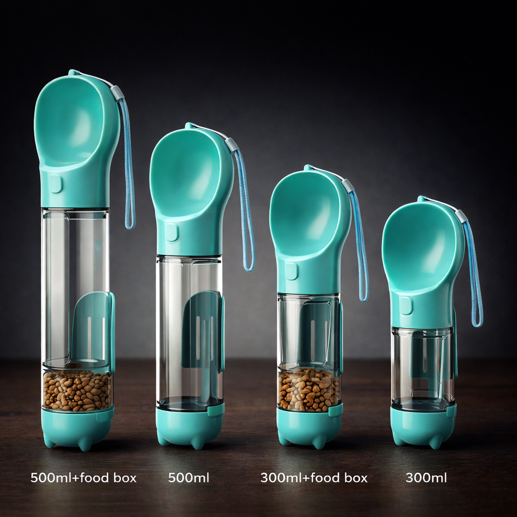 3-in-1 Portable Dog Water Bottle and Food Dispenser