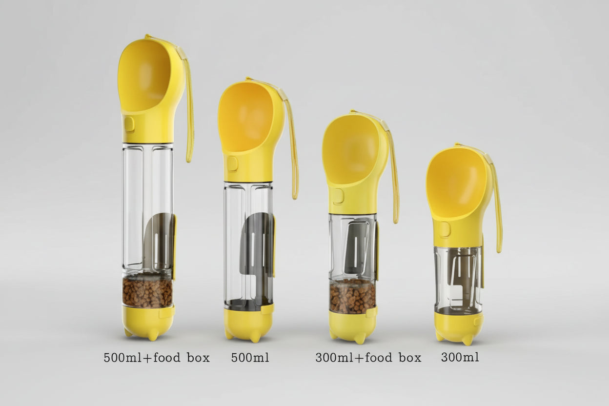 3-in-1 Portable Dog Water Bottle and Food Dispenser
